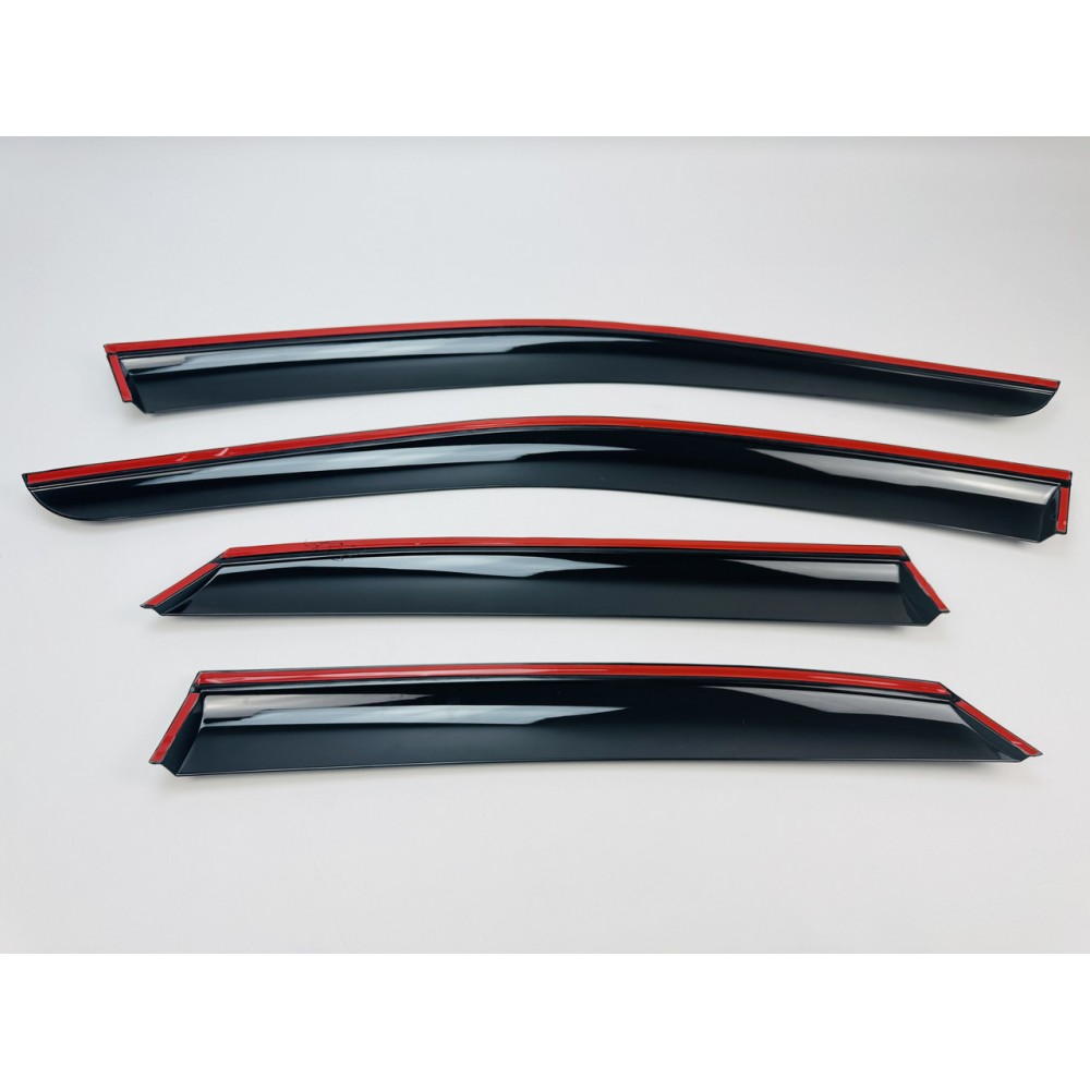 Дефлектори вікон (вітровики) для LEXUS RX 2023+  нерж. з хром полоскою (HAWK)