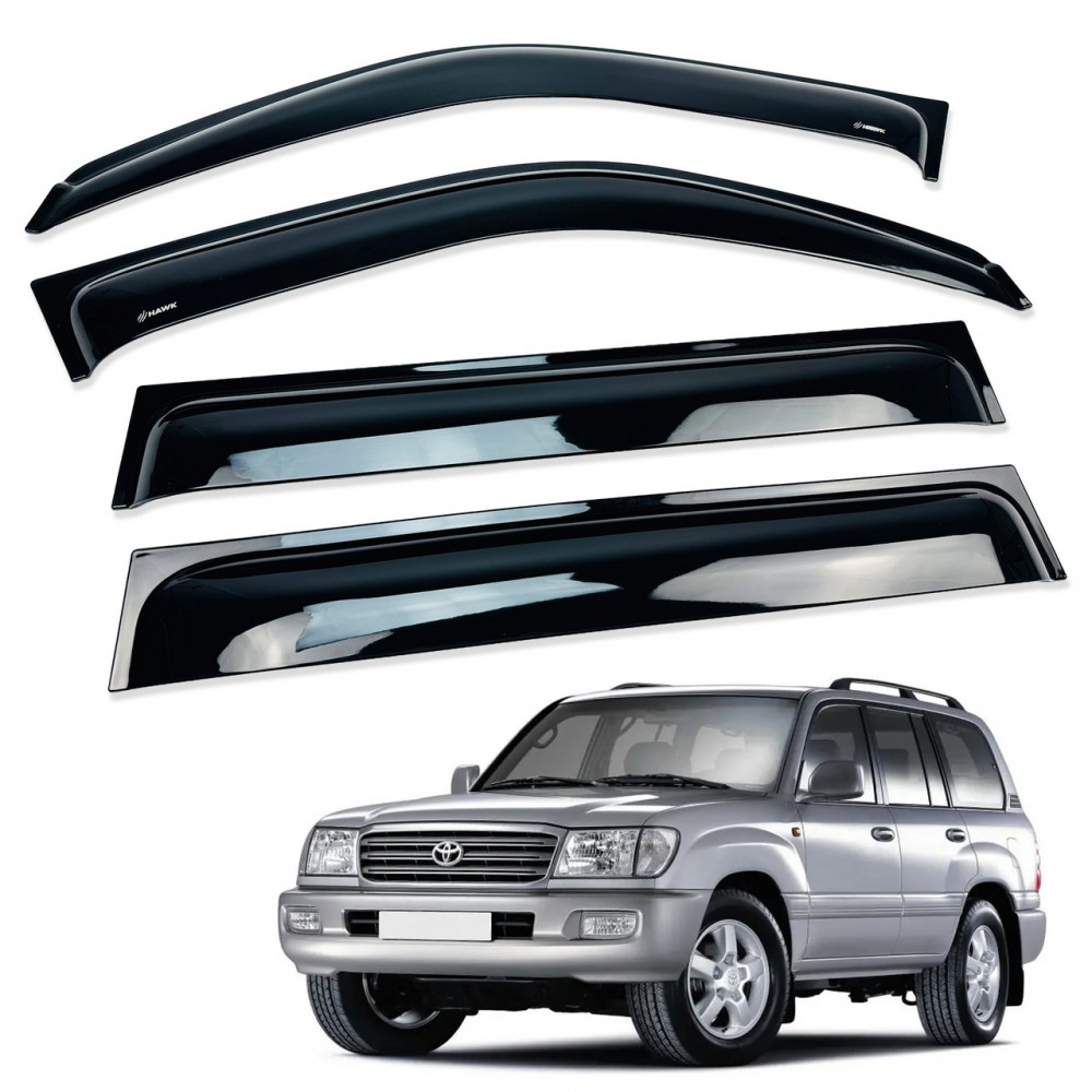 Дефлектори вікон (вітровики) для Toyota LC 100 / LEXUS LX 470 2003-2007  (HAWK)