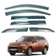 Дефлекторы окон (ветровики) для Mitsubishi Lancer 8 1995-2003 нерж. с хром полоской (HAWK)