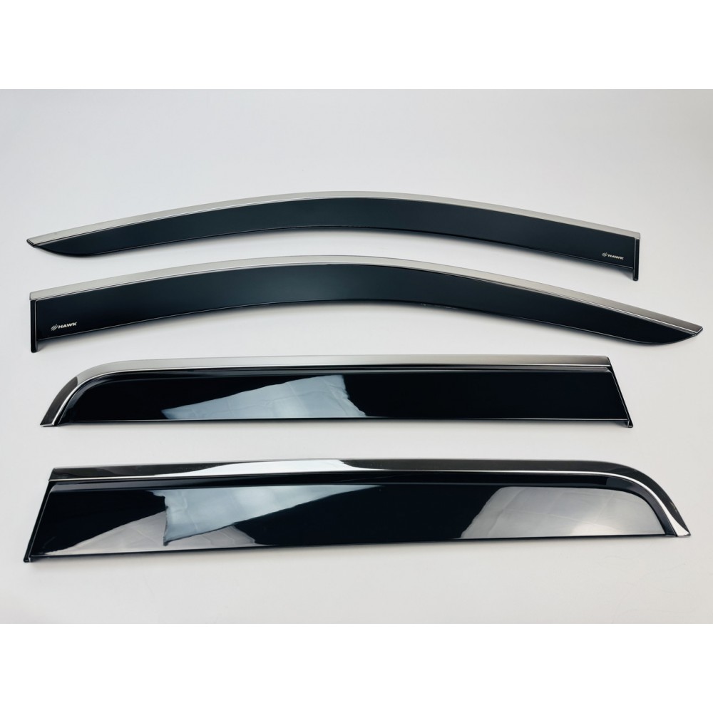 Дефлектори вікон (вітровики) для Nissan Qashqai II 2014-2021 вставні (HAWK)