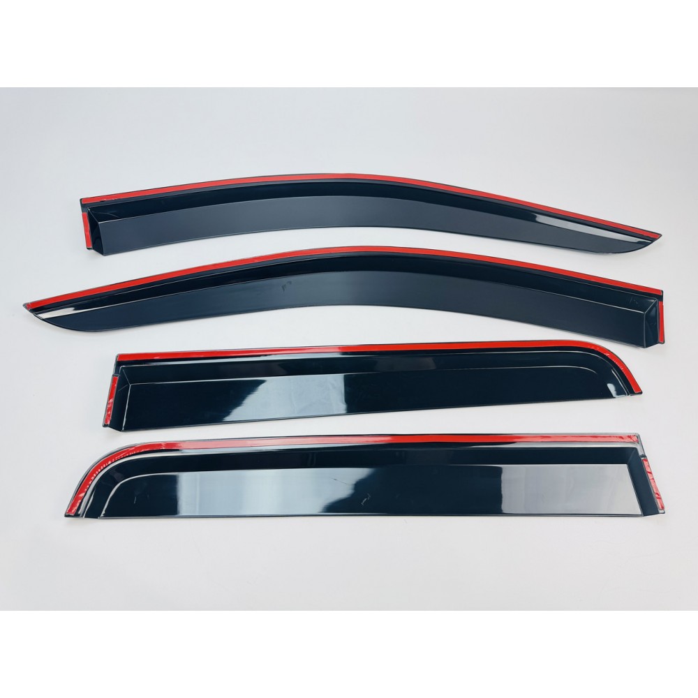 Дефлектори вікон (вітровики) для Nissan Qashqai II 2014-2021 вставні (HAWK)