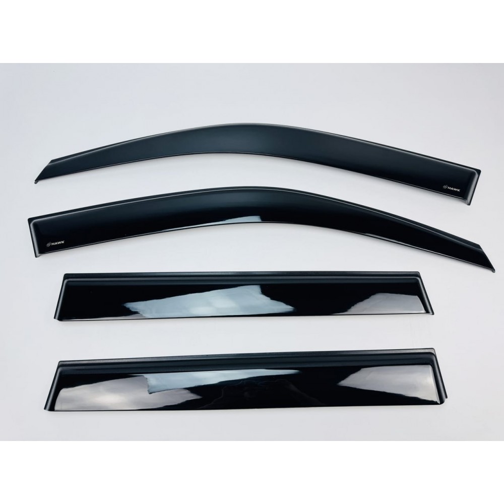 Дефлектори вікон (вітровики) для Nissan X-Trail  2013-2021 /Rogue T32 6ШТ. нерж.хром полоскою (HAWK)