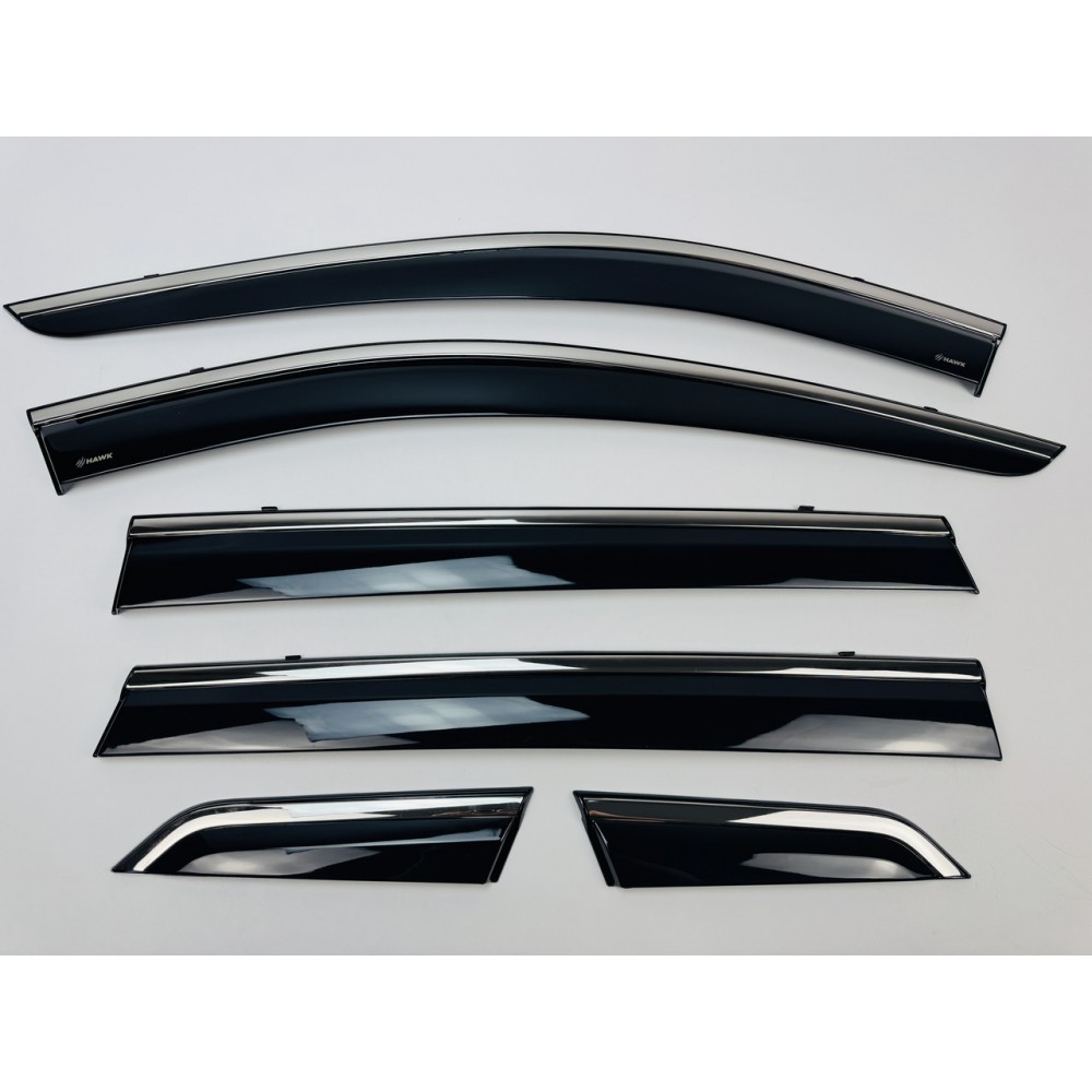 Дефлектори вікон (вітровики) для Nissan X-TRAIL / ROGUE T33 2021+ з нерж.хром полоскою (HAWK)