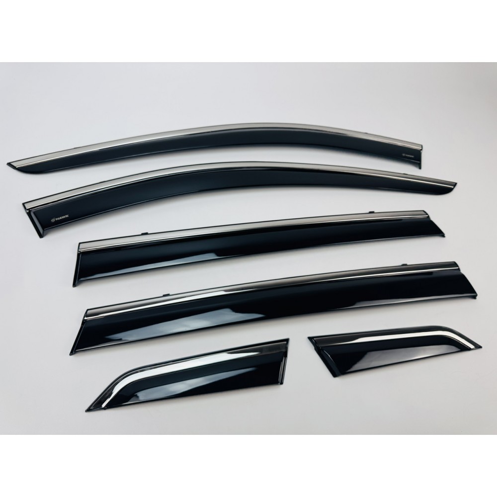 Дефлектори вікон (вітровики) для Nissan X-TRAIL / ROGUE T33 2021+ з нерж.хром полоскою (HAWK)