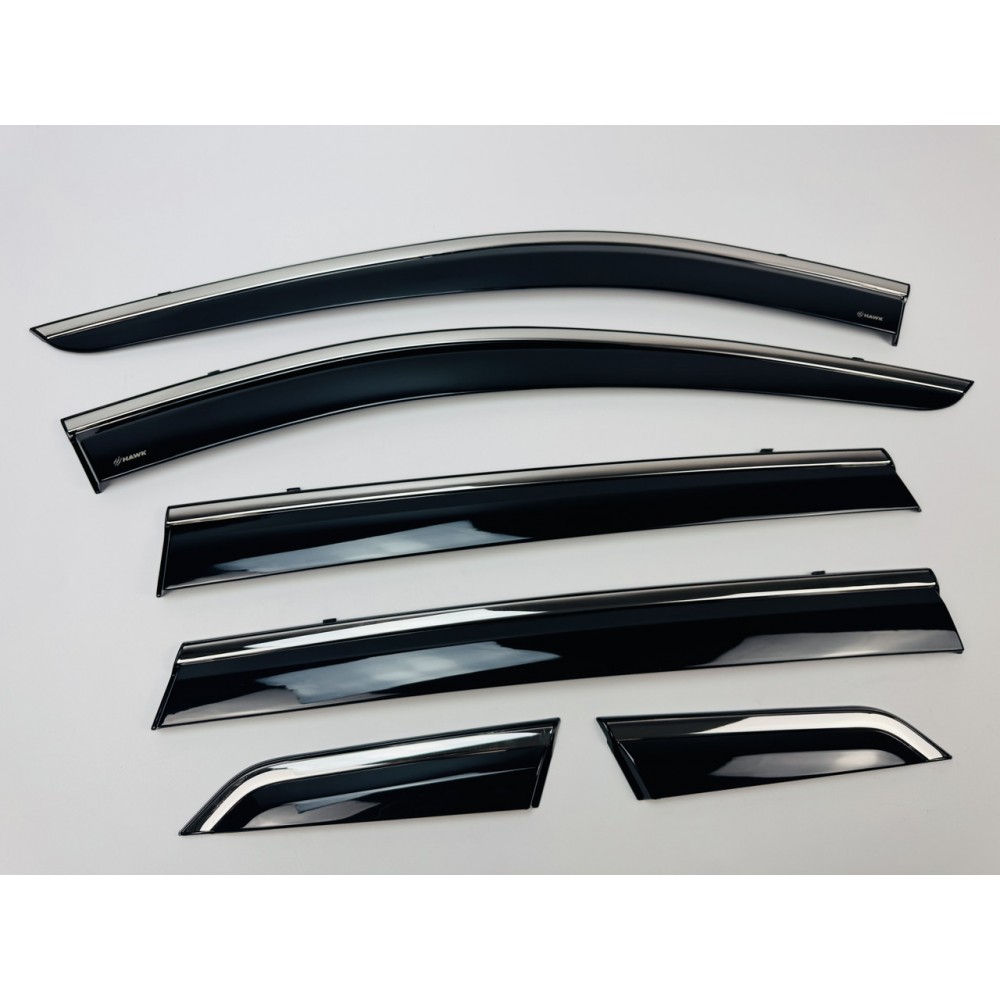 Дефлектори вікон (вітровики) для Nissan X-TRAIL / ROGUE T33 2021+ з нерж.хром полоскою (HAWK)