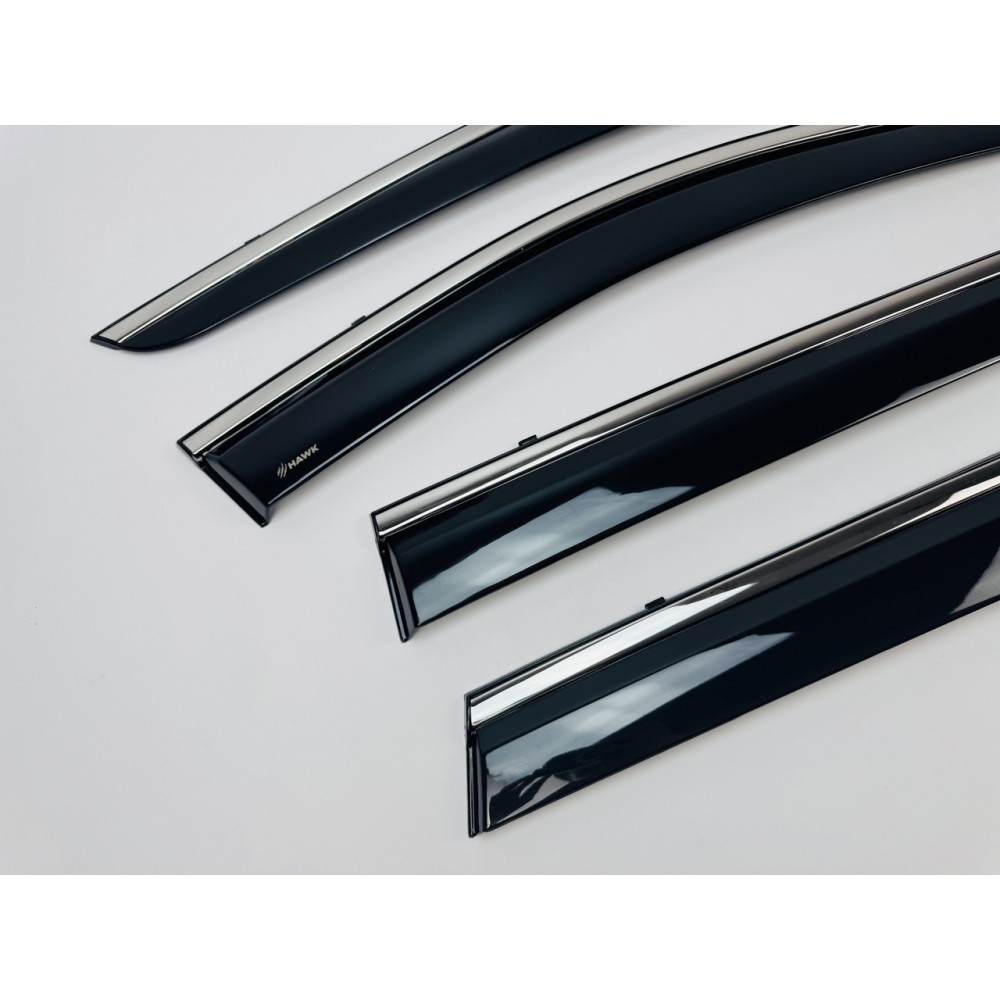 Дефлектори вікон (вітровики) для Nissan X-TRAIL / ROGUE T33 2021+ з нерж.хром полоскою (HAWK)