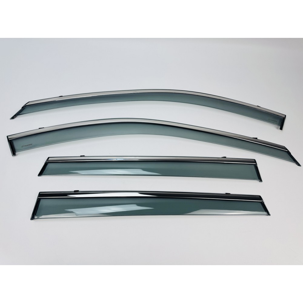 Дефлектори вікон (вітровики) для Nissan X-TRAIL / ROGUE T33 2021+ 6ШТ з нерж.хром полоскою (HAWK)