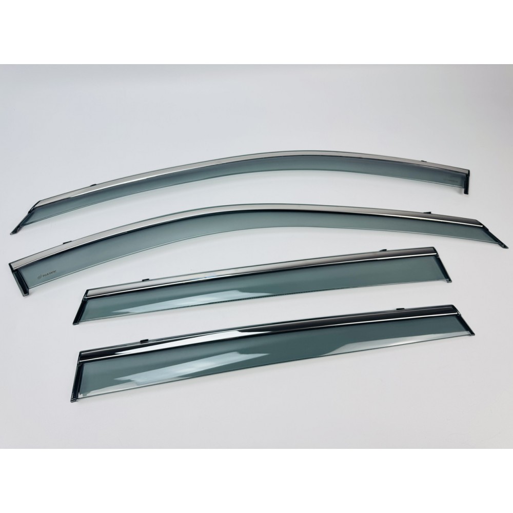 Дефлектори вікон (вітровики) для Nissan X-TRAIL / ROGUE T33 2021+ 6ШТ з нерж.хром полоскою (HAWK)