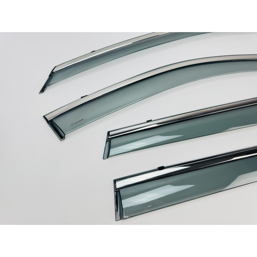 Дефлектори вікон (вітровики) для Nissan X-TRAIL / ROGUE T33 2021+ 6ШТ з нерж.хром полоскою (HAWK)