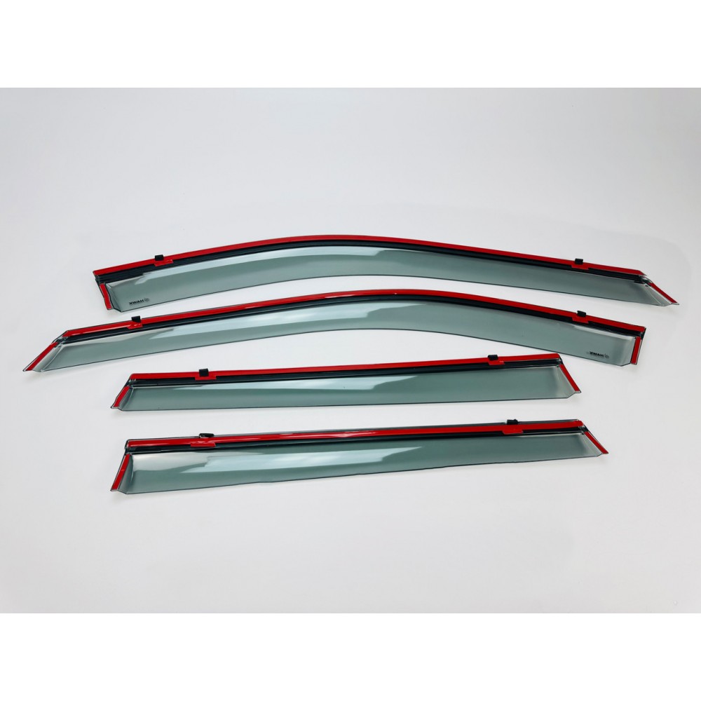 Дефлектори вікон (вітровики) для Nissan X-TRAIL / ROGUE T33 2021+ 6ШТ з нерж.хром полоскою (HAWK)