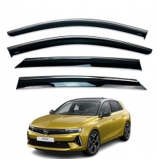 Дефлекторы окон (ветровики) для OPEL CORSA F / PEUGEOT 208 II 5D 2019+ нерж. с хром полоской (HAWK)