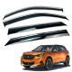 Дефлекторы окон (ветровики) для PEUGEOT 308/408  Sedan 2011-2023 нерж. с хром полоской (HAWK)