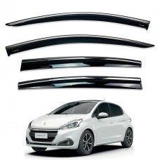 Дефлектори вікон (вітровики) для Peugeot 5008 2017+ з нерж хром полоскою (HAWK)
