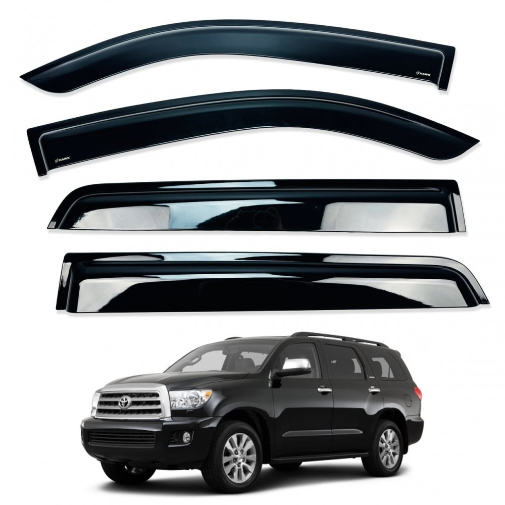 Дефлекторы окон (ветровики) для Toyota Sequoia 2007+/ Tundra накладні (HAWK)