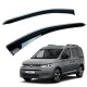 Дефлекторы окон (ветровики) для Volkswagen Caddy/Ford  Connect 2020+ c нерж. хром полоской (HAWK)