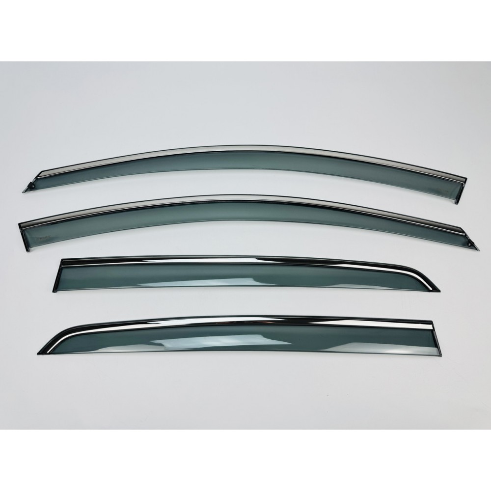 Дефлекторы окон (ветровики) для Volkswagen GOLF 8 2020+  c нерж. хром полоской (HAWK)