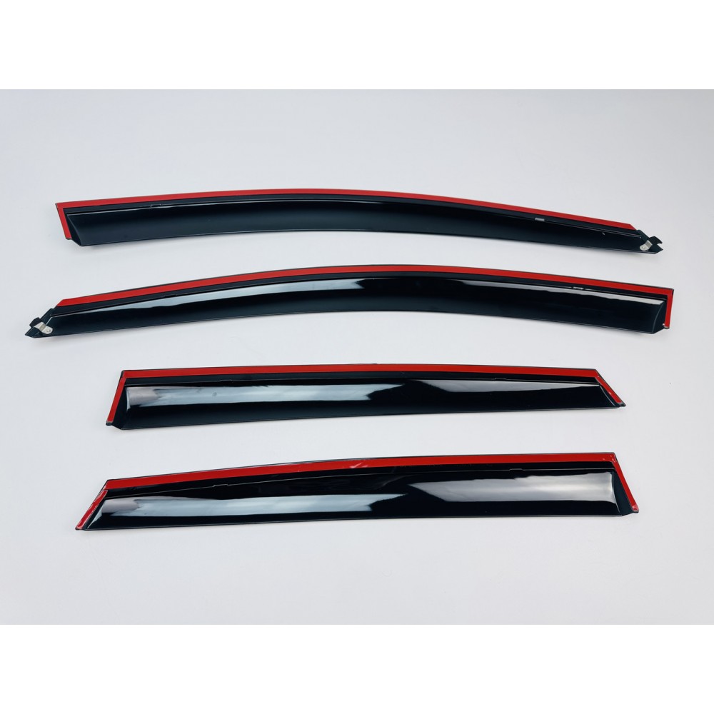 Дефлектори вікон (вітровики) для Volkswagen POLO HATCHBACK HTB 2009-2017 c нерж. хром полоской (HAWK