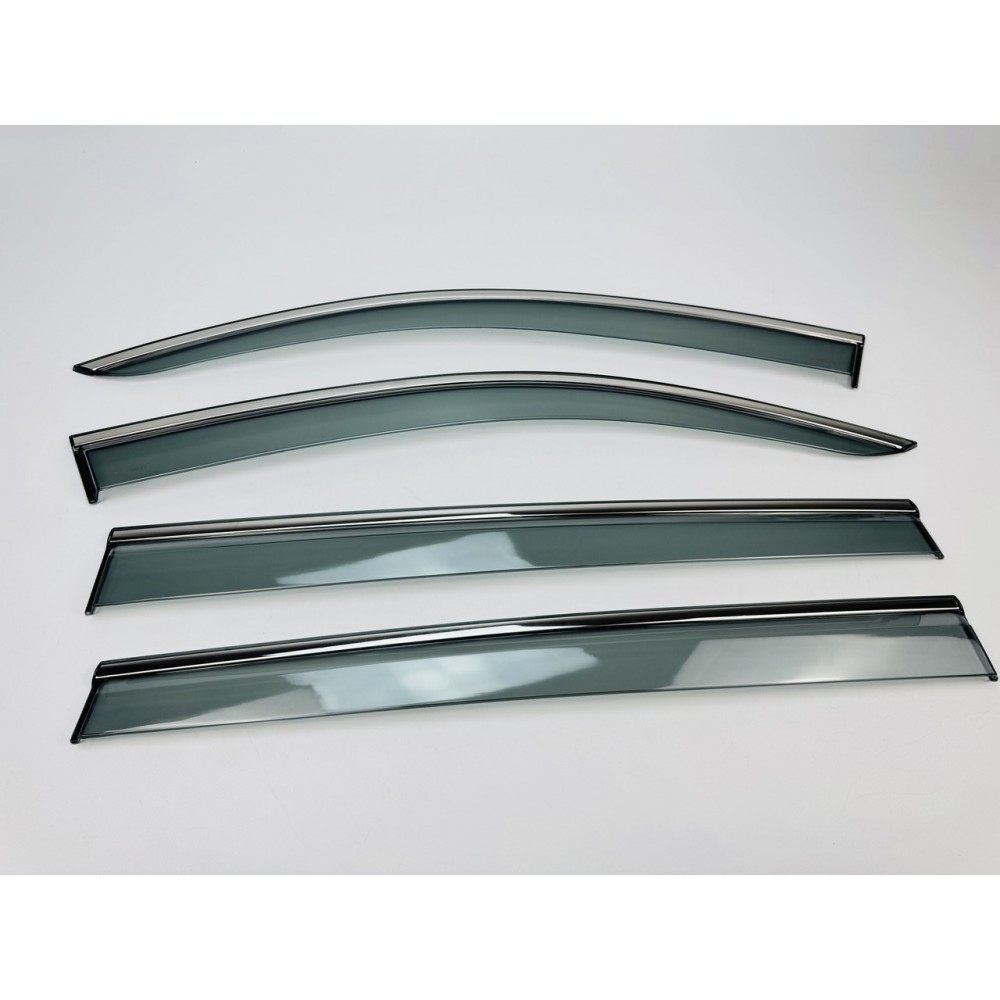 Дефлекторы окон (ветровики) для Volkswagen Tiguan 2016- Allispace 4ШТ. c нерж. хром полоской (HAWK)