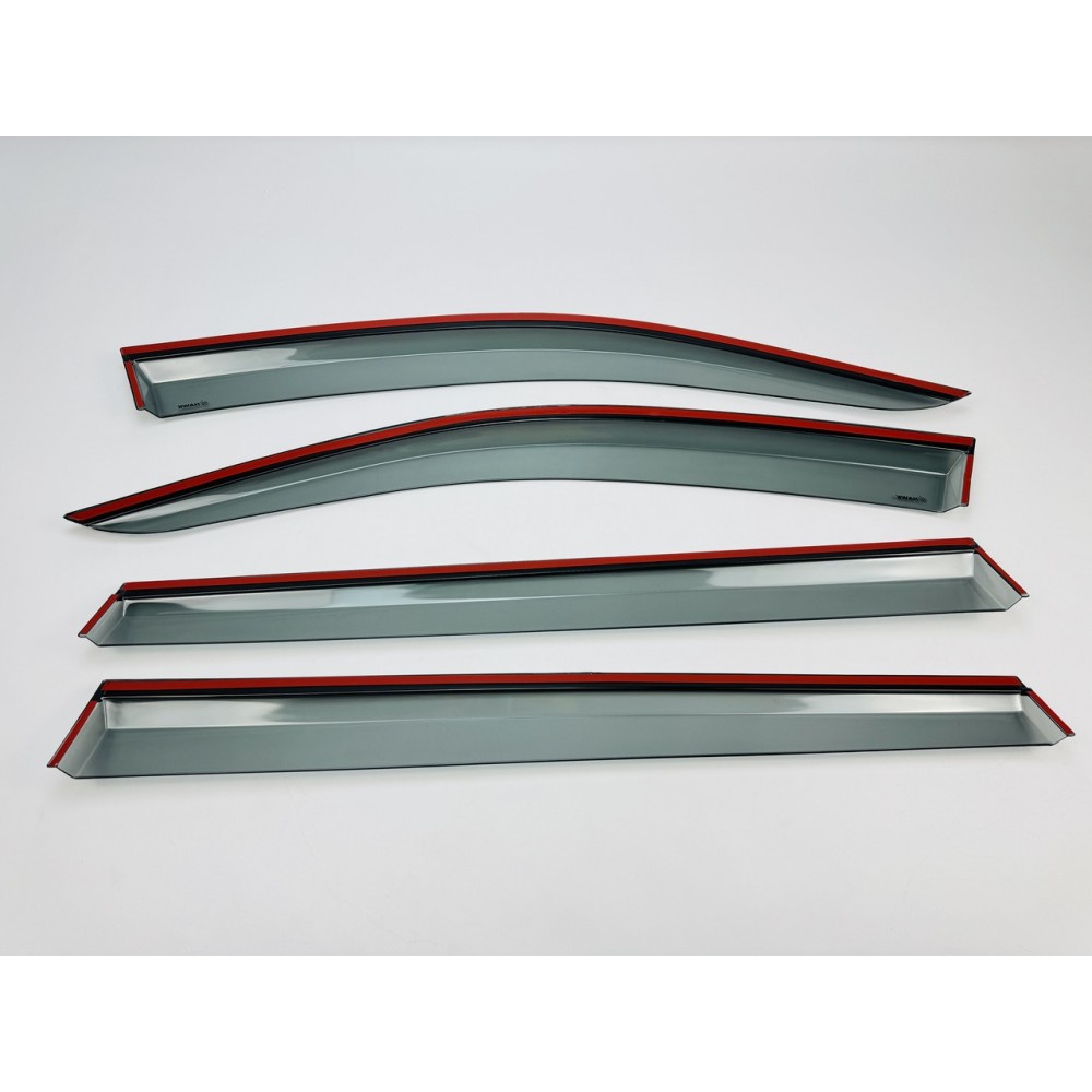 Дефлекторы окон (ветровики) для Volkswagen Tiguan 2016- Allispace 4ШТ. c нерж. хром полоской (HAWK)