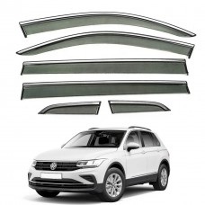 Дефлектори вікон (вітровики) для Volkswagen Tiguan 2016+ Allispace 6ШТ. з нерж.хром полоскою (HAWK)