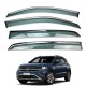 Дефлекторы окон (ветровики) для Volkswagen T-CROSS 2019+ c нерж. хром полоской (HAWK)