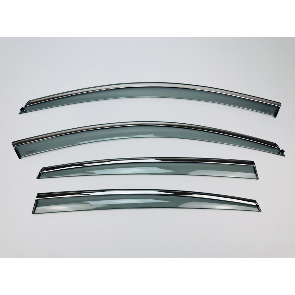 Дефлектори вікон (вітровики) для Volvo S90 2016+ Long з нерж.хром полоскою (HAWK)