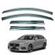 Дефлектори вікон (вітровики) для Volvo V90 2019-2025 з нерж.хром полоскою (HAWK)
