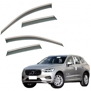 Дефлектори вікон (вітровики) для Volvo XC60 2018+ 4шт. з нерж. хром полоскою (HAWK)