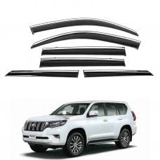 Дефлектори вікон (вітровики) для Toyota LC 150 Prado /GX 460 2010+ 6шт з нерж.хром полоскою (HAWK)