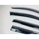 Дефлектори вікон (вітровики) для Mitsubishi Outlander 2012-2020 4ШТ. з нерж.хром полоскою (HAWK)