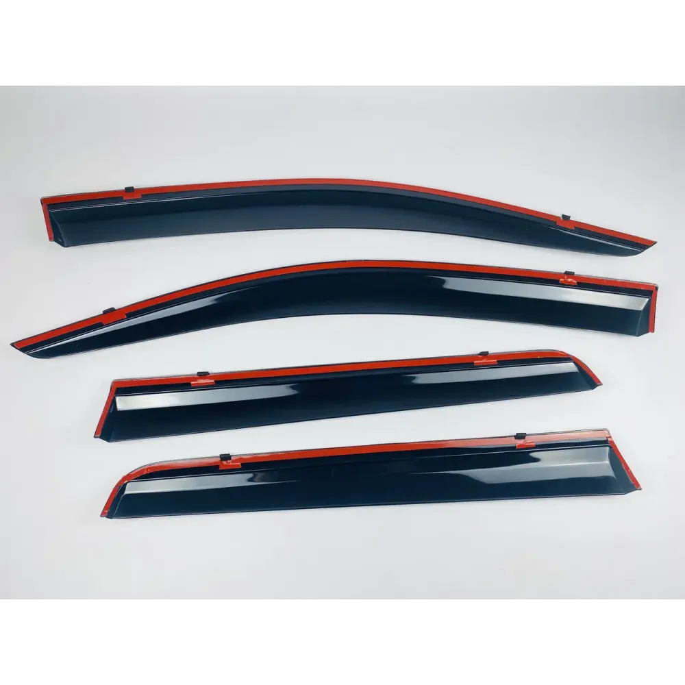 Дефлектори вікон (вітровики) для Mitsubishi Outlander 2012-2020 4ШТ. з нерж.хром полоскою (HAWK)