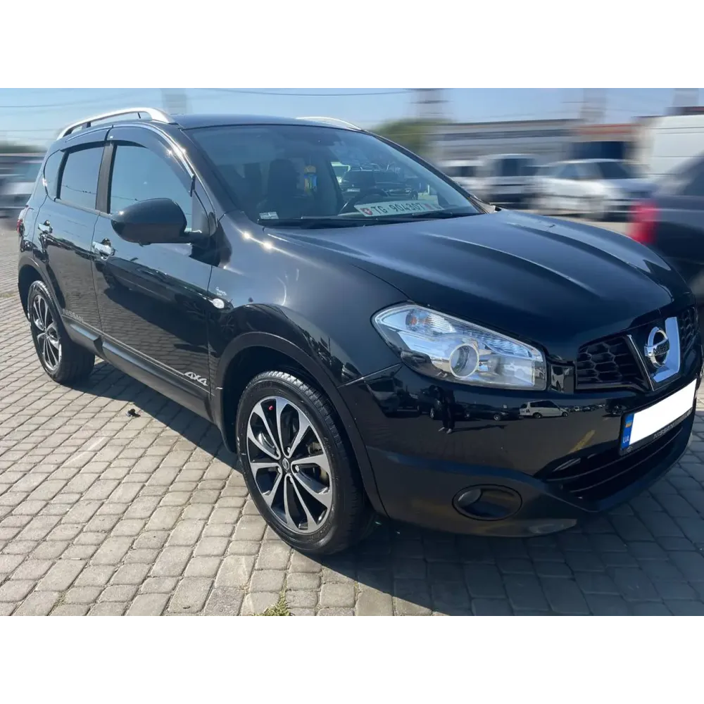 Дефлектори вікон (вітровики) для Nissan Qashqai I 2006-2014 з нерж.хром полоскою (HAWK)