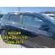 Дефлектори вікон (вітровики) для Nissan Qashqai I 2006-2014 з нерж.хром полоскою (HAWK)