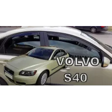 Дефлектори вікон (вітровики) Volvo S40 02/2004-2012 (вставні, кт - 4шт) Heko