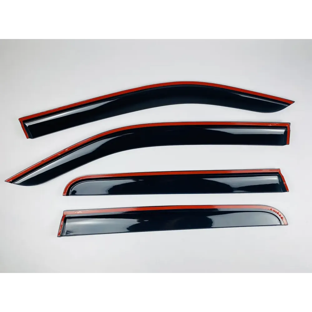 Дефлекторы окон (ветровики) для Volkswagen Amarok 2009+ c нерж. хром полоской (DEFL)