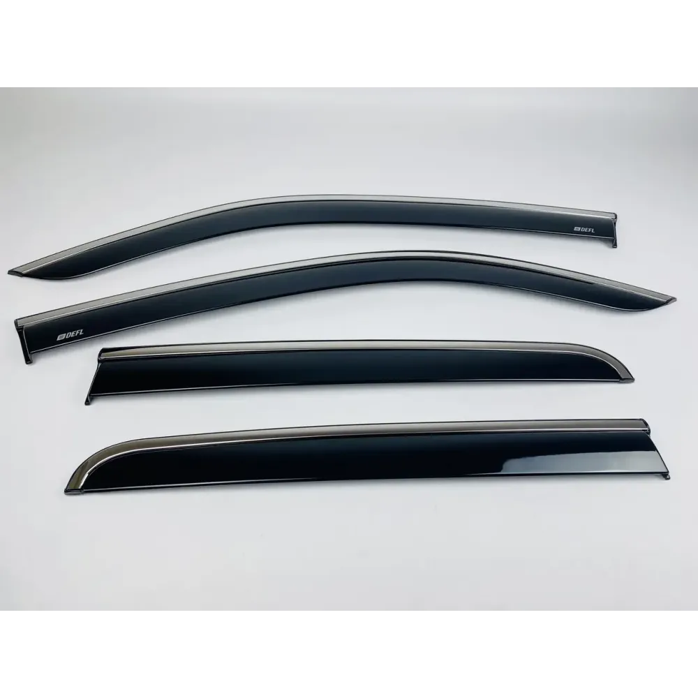 Дефлекторы окон (ветровики) для Volkswagen Amarok 2009+ c нерж. хром полоской (DEFL)