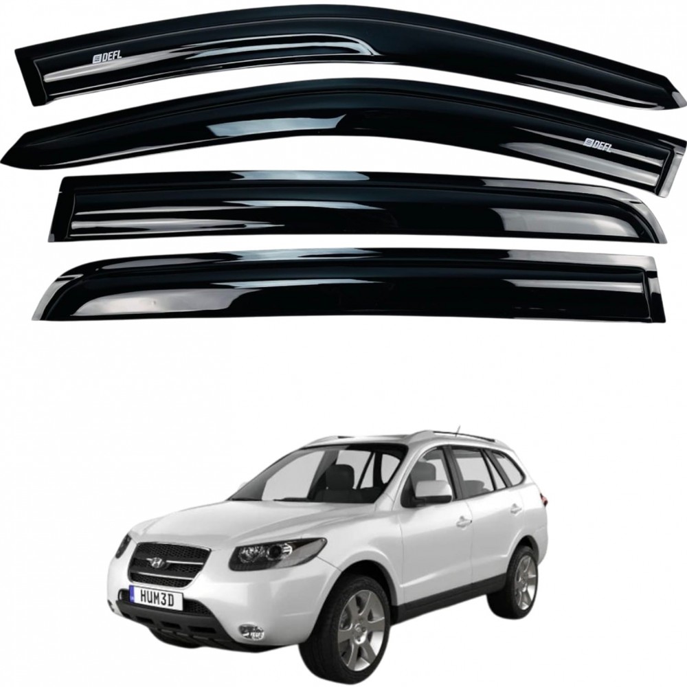 Дефлекторы окон (ветровики) для  Hyundai SANTAFE 2006-2012 накладные (DEFL) 