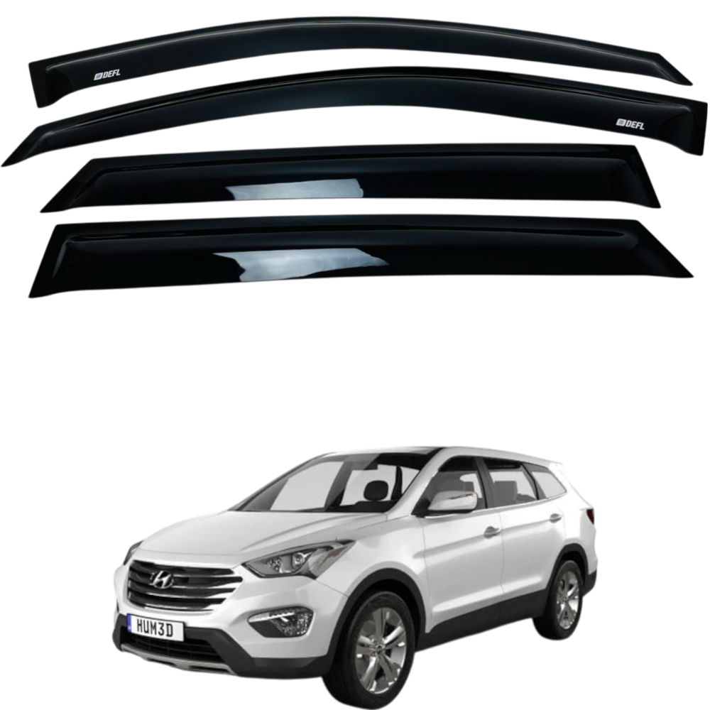 Дефлекторы окон (ветровики) для  SANTA FE 2012-2018 накладные (DEFL)