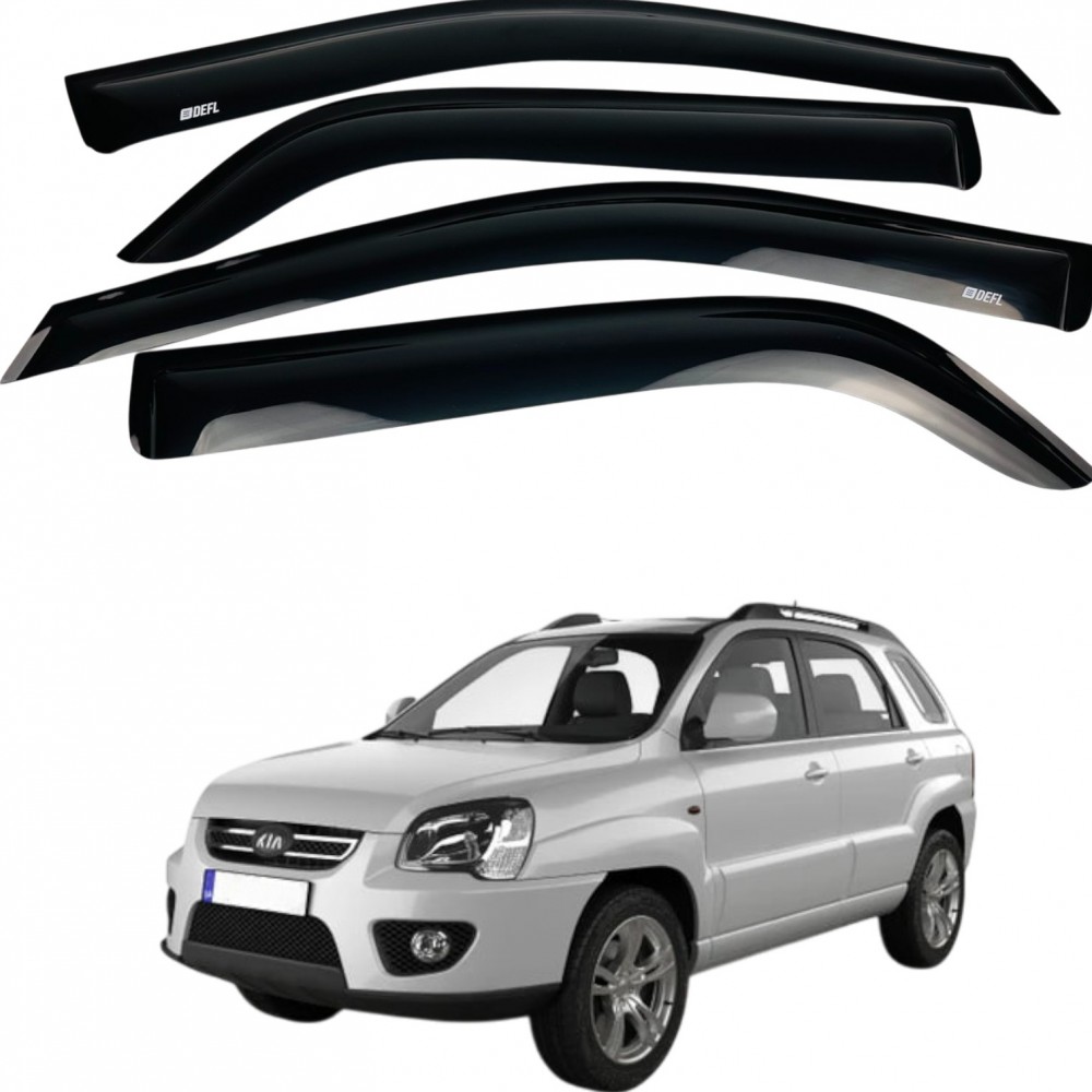 Дефлектори вікон (вітровики) до Kia SPORTAGE 2004-2010 накладні (DEFL)