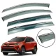 Дефлектори вікон (вітровики) для Toyota Rav-4 2013-2019 з нерж.хром полоскою (DEFL)