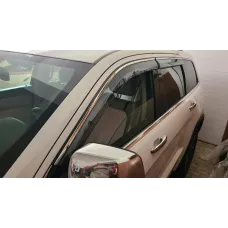 Дефлекторы окон (ветровики) для Jeep Grand Cherokee 2011+ нерж. с хром полоской (DEFL)