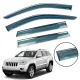 Дефлекторы окон (ветровики) для Jeep Grand Cherokee 2011+ нерж. с хром полоской (DEFL)