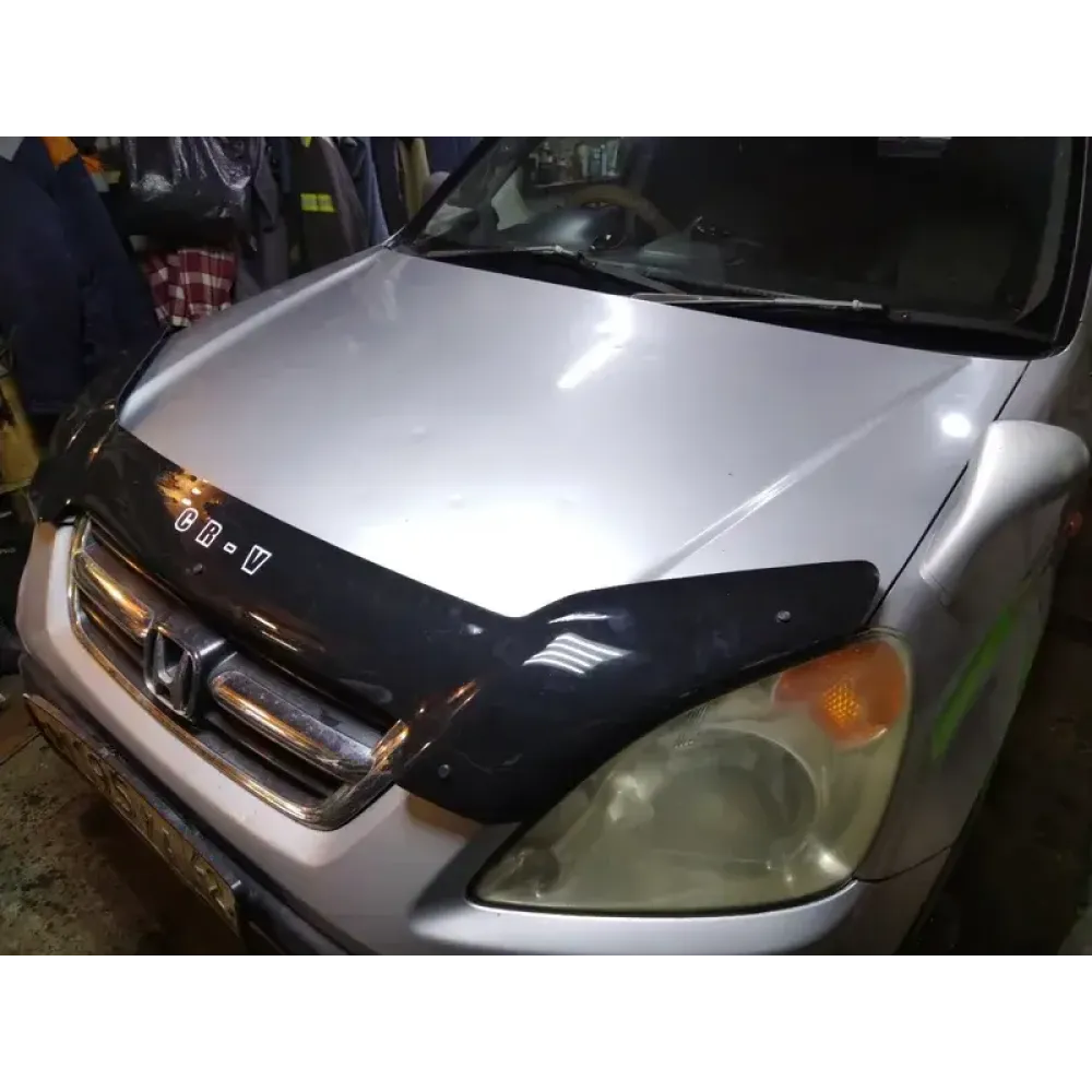 Дефлектор капота (мухобойка) для Honda CR-V 2002-2007 . довга S-обр.кріпл