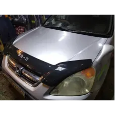 Дефлектор капота (мухобойка) для Honda CR-V 2002-2007 . довга S-обр.кріпл