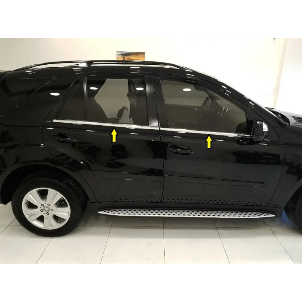 Окантовка вікон для Mercedes ML W164 (Хром-нерж, 6шт) TAN24