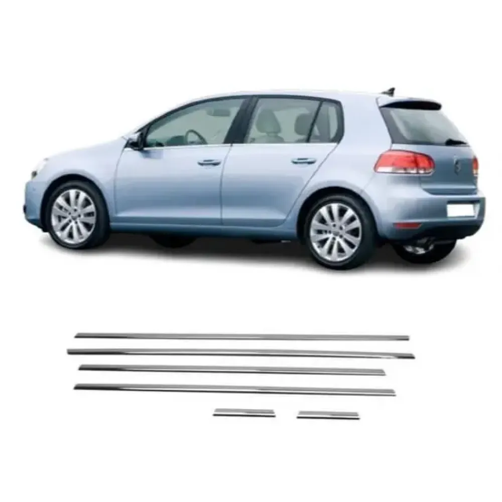 Окантовка окон для Volkswagen Golf VI 2010-2013 (Хром-нерж, 4шт) TAN24