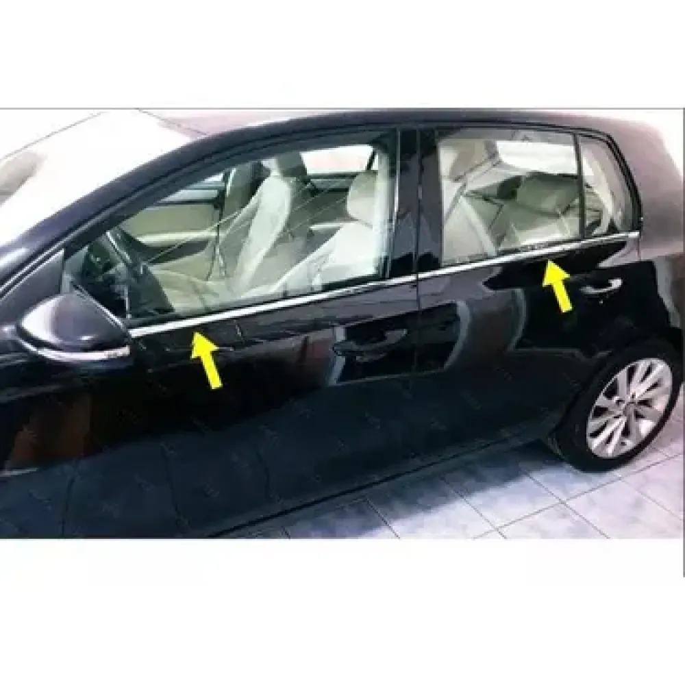 Окантовка окон для Volkswagen Golf VI 2010-2013 (Хром-нерж, 4шт) TAN24