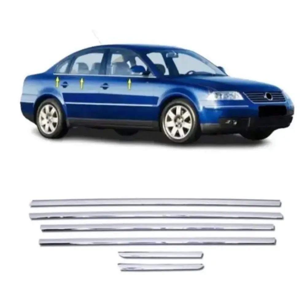 Окантовка окон для Volkswagen Passat B5+ 2000-2005 (Хром-нерж, 4шт) TAN24