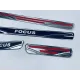Накладки на пороги для Ford Focus (хром-карбон) TAN24