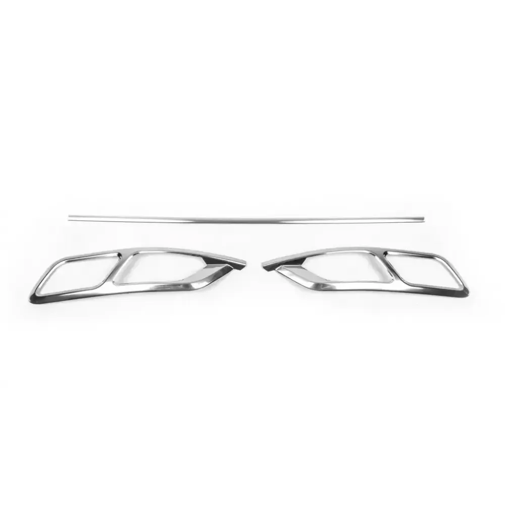 Накладки на глушитель Q2 для Volkswagen Passat B8,5 2019+ (Хром-нерж, 3шт) TAN24